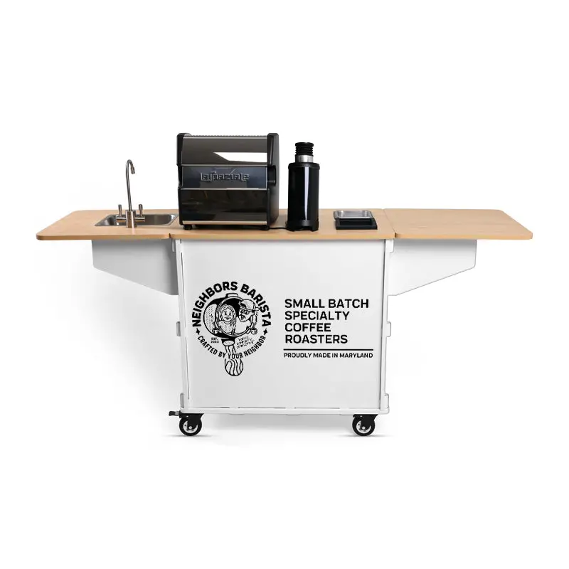 Klassy Kart Mobile Espresso Cart – White Turnkey Coffee Setup 1