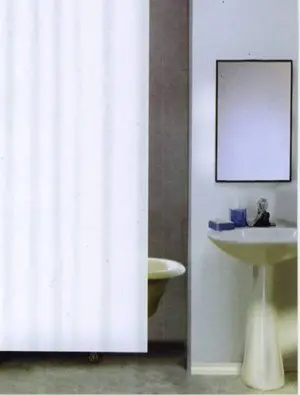 Ks White Polyester Shower Curtain – 220 X 180 Cm, Durable & Easy-Clean Design 1