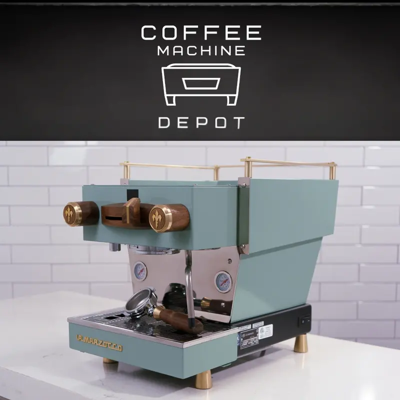 La Marzocco Linea Mini R Single-Group Espresso Machine – Soft Antique Green Cabinet With Walnut & Brass Accents 1