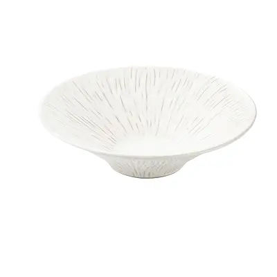 Large Bark-Texture Ceramic Hat-Shaped Soup Bowl 1