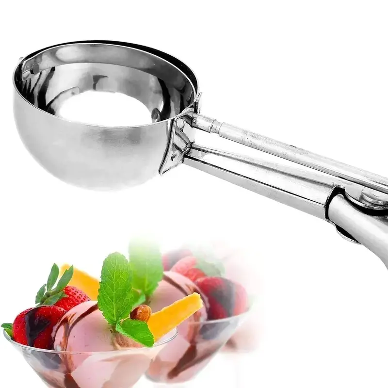Large Stainless Steel Ice Cream Scoop – Heavy-Duty Frosting & Dough Scooper 1