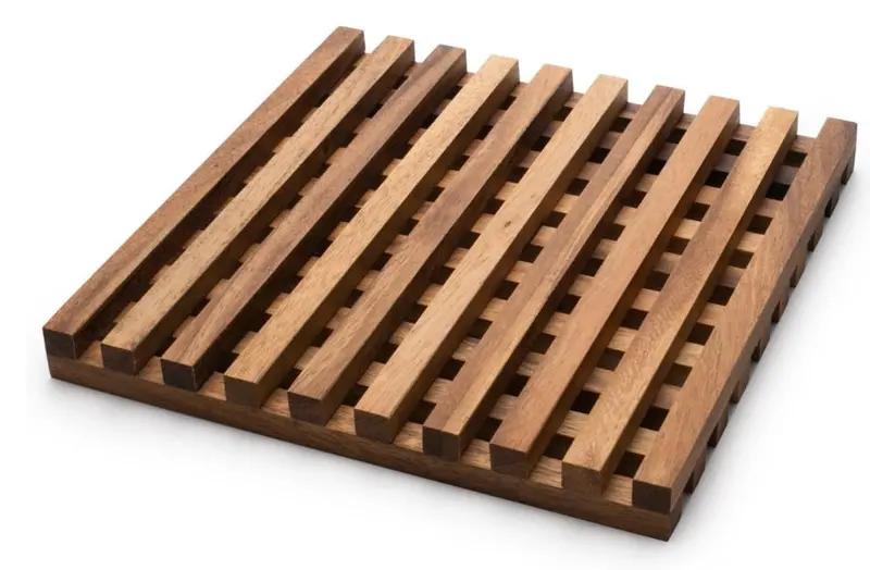 Large Venetian Trivet – Solid Acacia Wood With Ironwood Finish 1