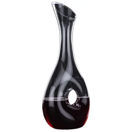 Lead-Free Glass Wine Decanter With Aeration Spout 1