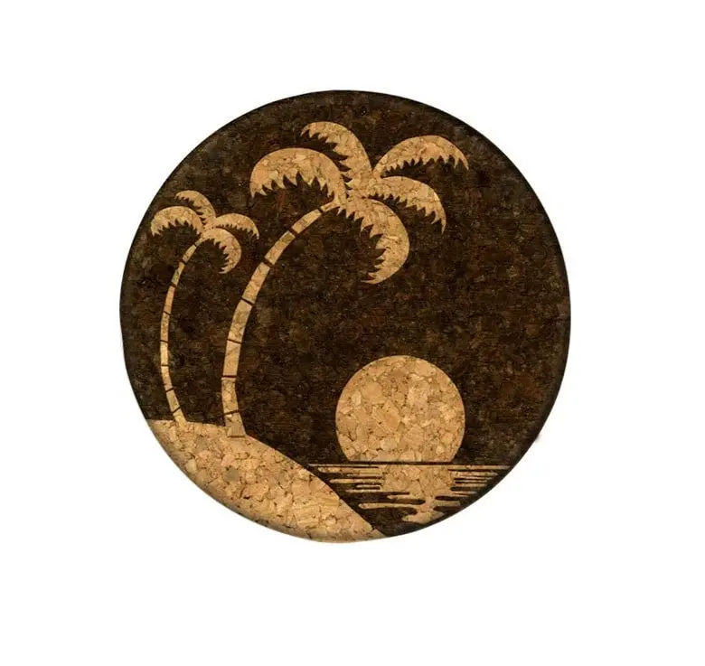 Life Is Paradise Themed Cork Coaster – Single Piece 1
