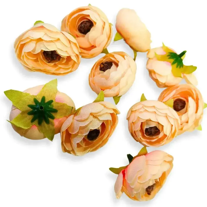 Light Yellow Artificial Peony Flowers – 10-Piece Soft-Tone Floral Pack 1