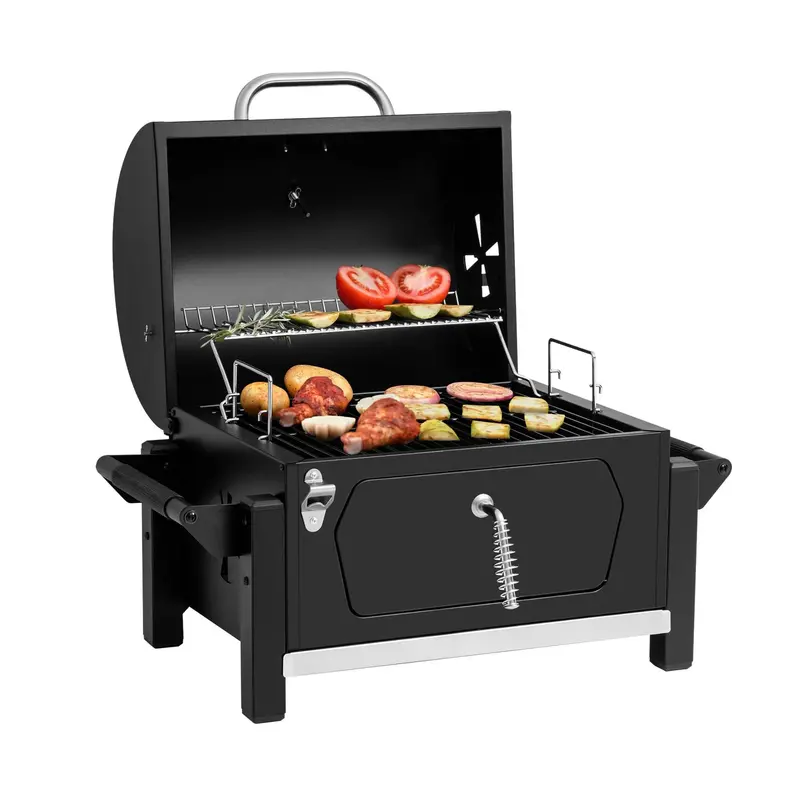 Lightweight Portable Charcoal Grill With Ergonomic Side Handles 1