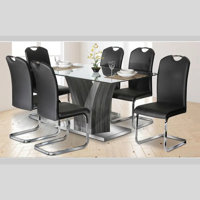 Lorie Tempered Glass Dining Table – Sleek Minimalist Design 1
