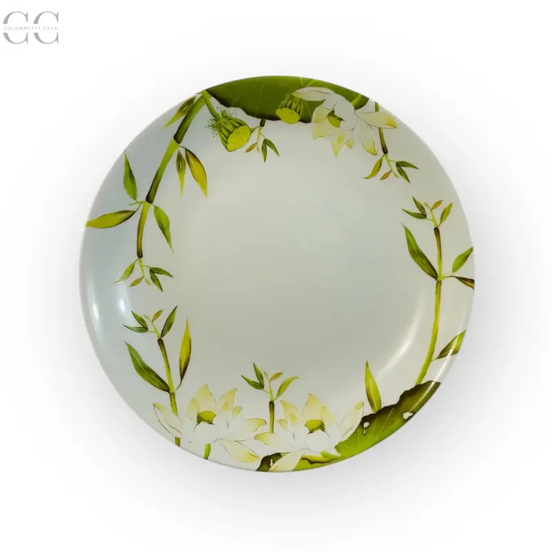 Lotus Flower Round Porcelain Dinner Plate – Limoges Fine China 1