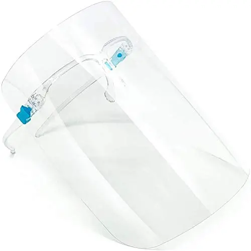 Luebel Full-Face Protective Visor – Lightweight Splash-Resistant Shield With Glasses Compatibility (5-Pack) 1
