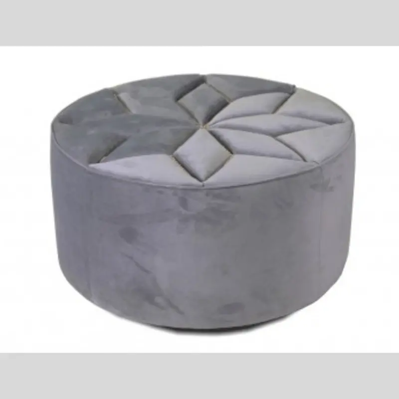 Luxury Grey Velvet Ottoman – Canadian-Made Accent Piece 1