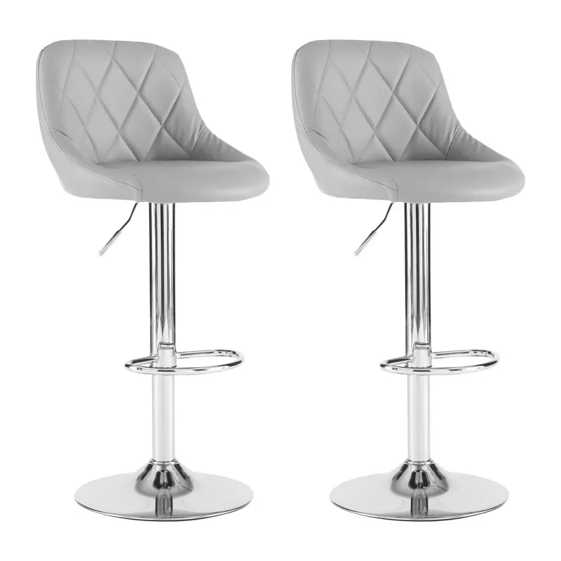 Madrid Grey Leather Bar Stool – Adjustable Height 1
