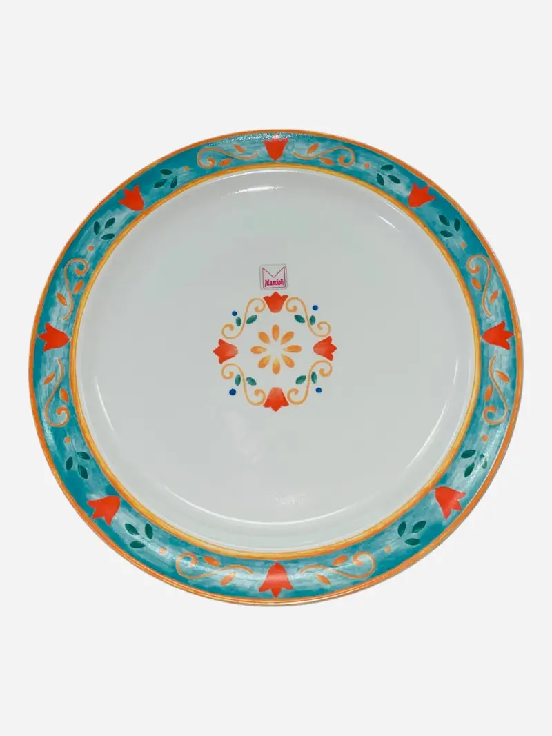Mancioli Flame-Resistant Round Serving Platter – High-Density Porcelain 1
