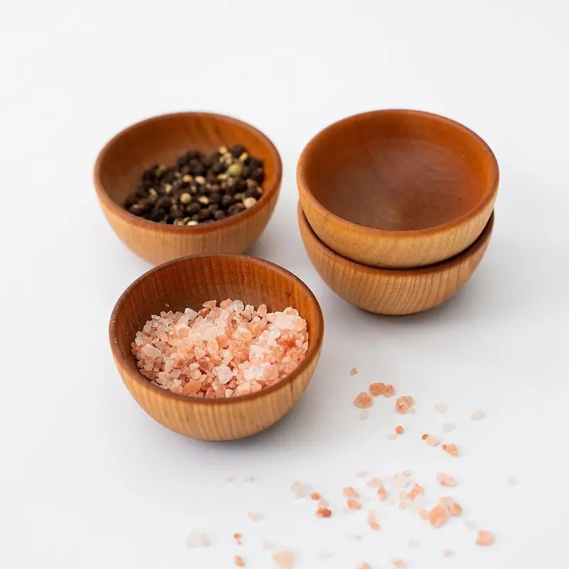 Maple Wood 2-Inch Condiment Serving Cups 1