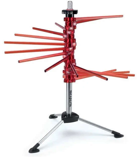 Marcato Atlas Red Pasta Drying Rack – Foldable Stainless Steel Stand 1