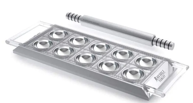 Marcato Silver Ravioli Maker Tablet With Stamping Plates 1