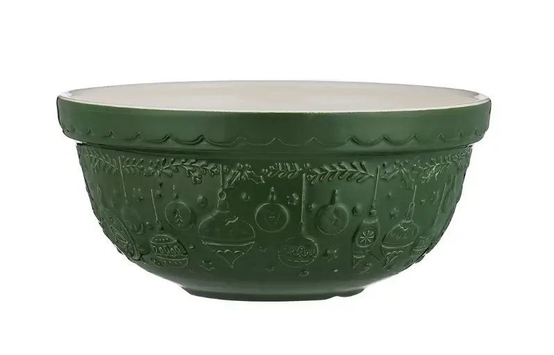 Mason Cash Deck The Halls 9.75-Inch Festive Mixing Bowl In Green 1