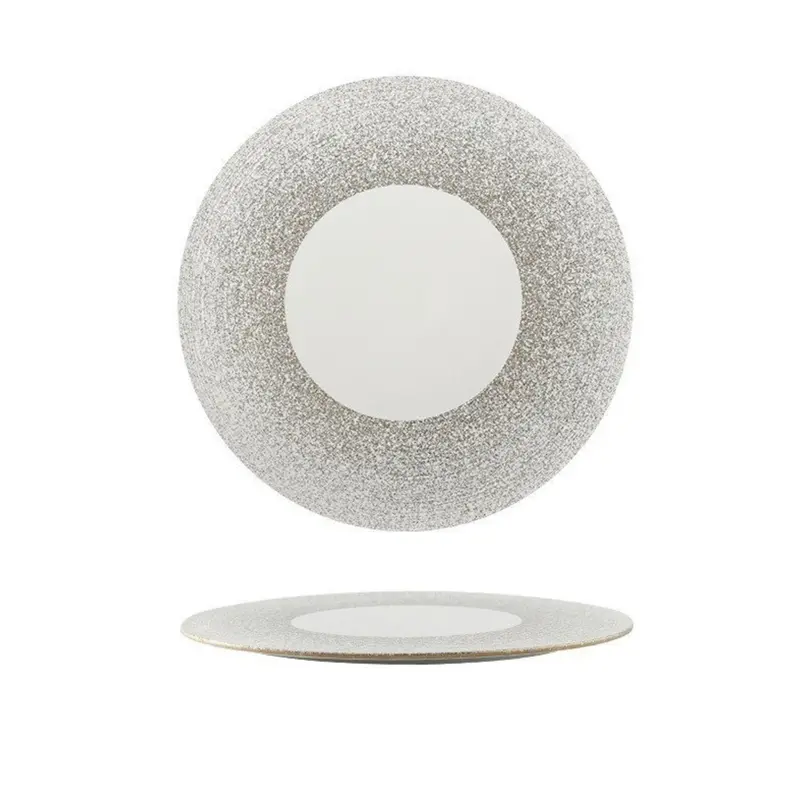 Matte White Porcelain Brushed-Finish Western Dinner Plate 1