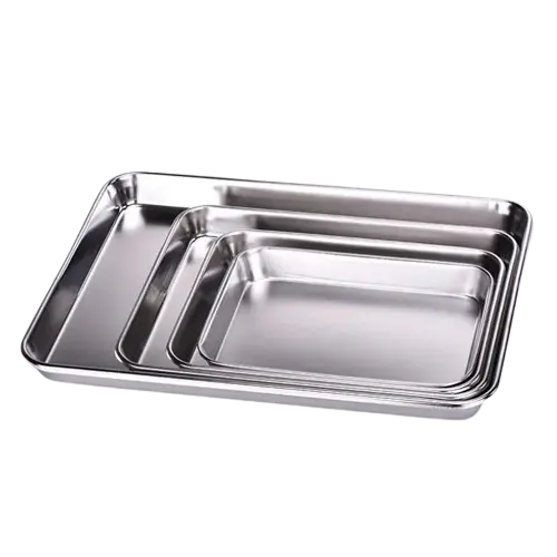 Medium Silver Stainless Steel Serving Tray For Catering Or Home Use 1