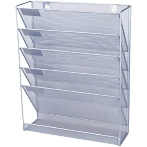 Mesh Wall-Mount Literature Organizer – 5-Tier A4 Document Holder For Offices And Study Spaces 1