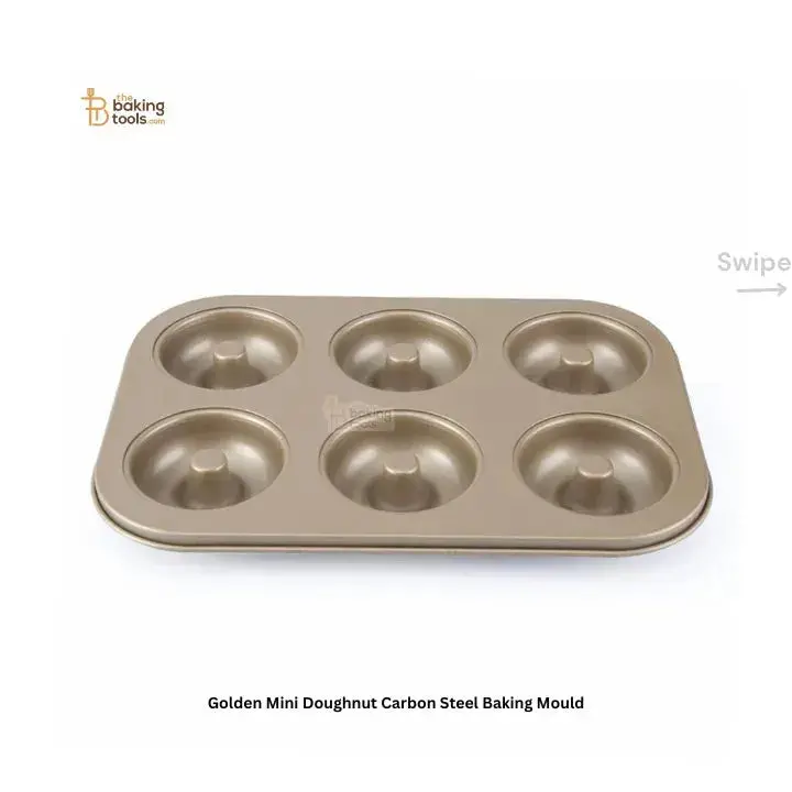 Mini Golden Doughnut Baking Mold – Carbon Steel Dessert Pan For Uniform Shapes 1