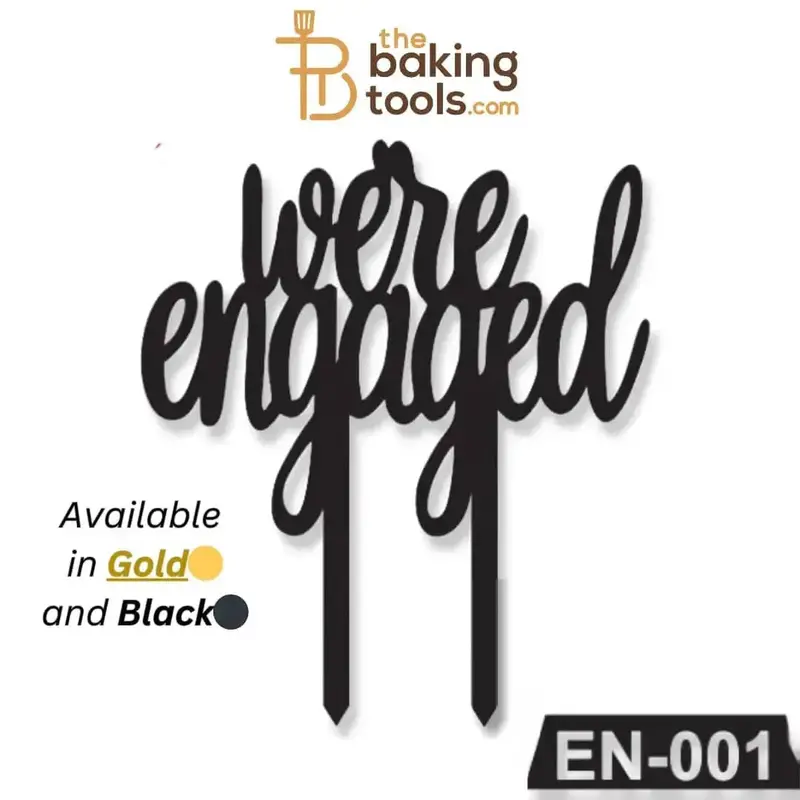 Minimalist Acrylic Engagement Cake Topper – 'We Are Engaged' En-001 1