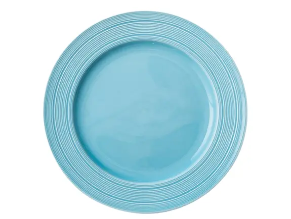 Minimalist Light Blue-Rimmed Nordic Ceramic Plate 3