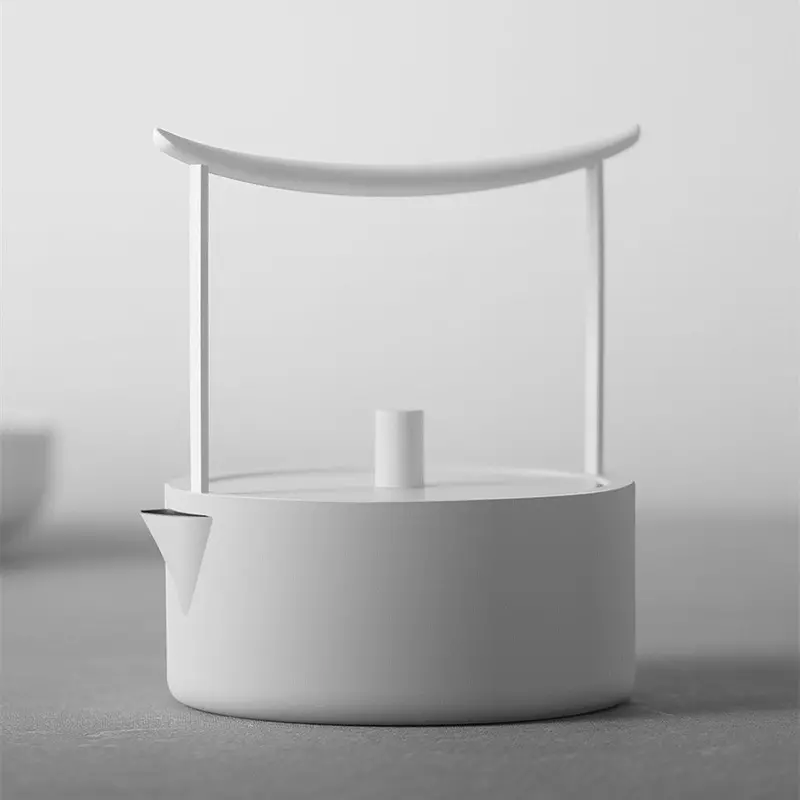 Minimalist Torii-Style Stainless Steel Water Boiler In Matte White 1