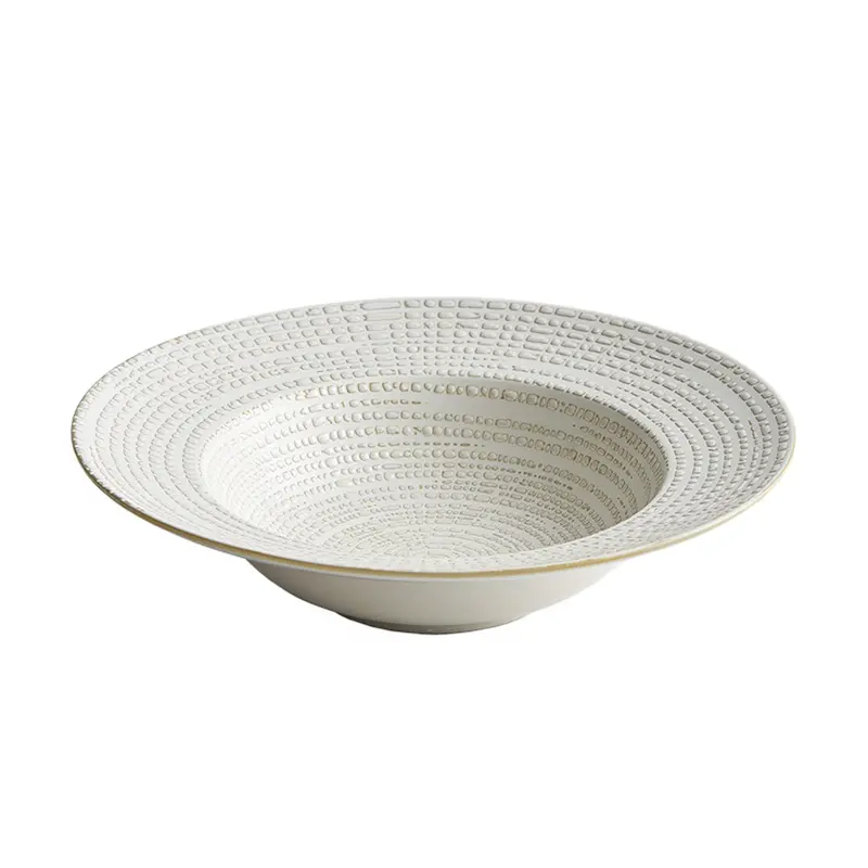 Minimalist White Ceramic Soup Bowl Plate 2
