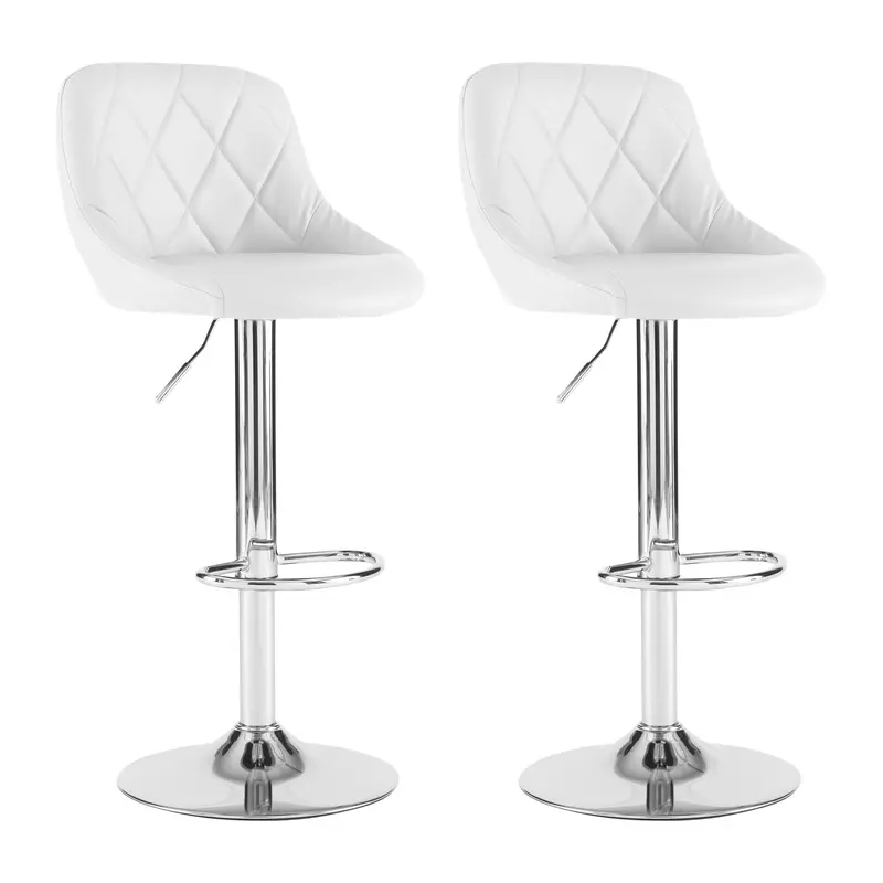 Minimalist White Leather Bar Stool 1