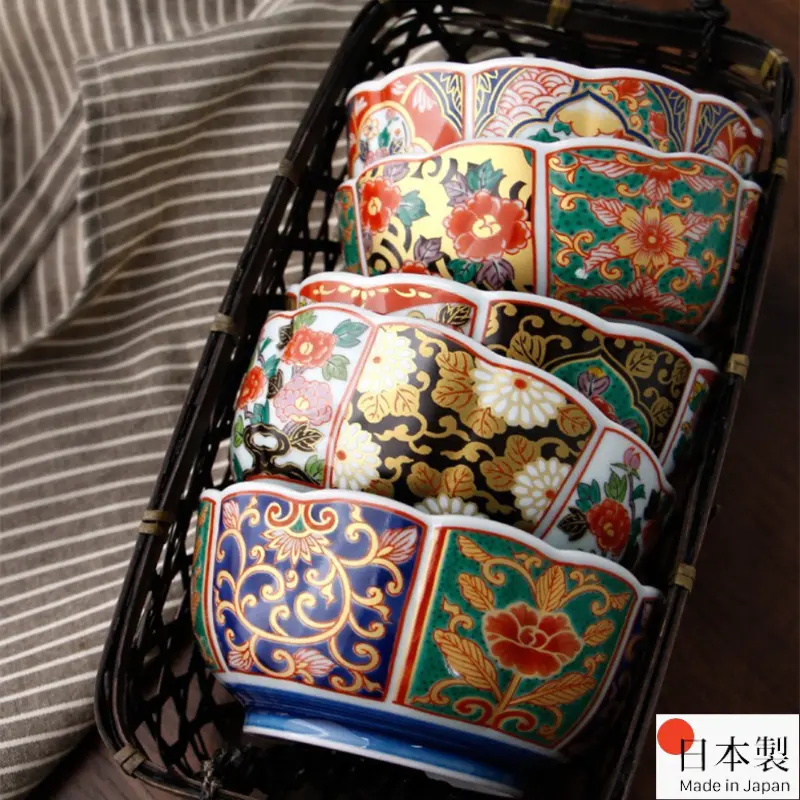 Mino Ware Court-Dyed Ceramic Bowls – Five-Piece Handcrafted Set 1