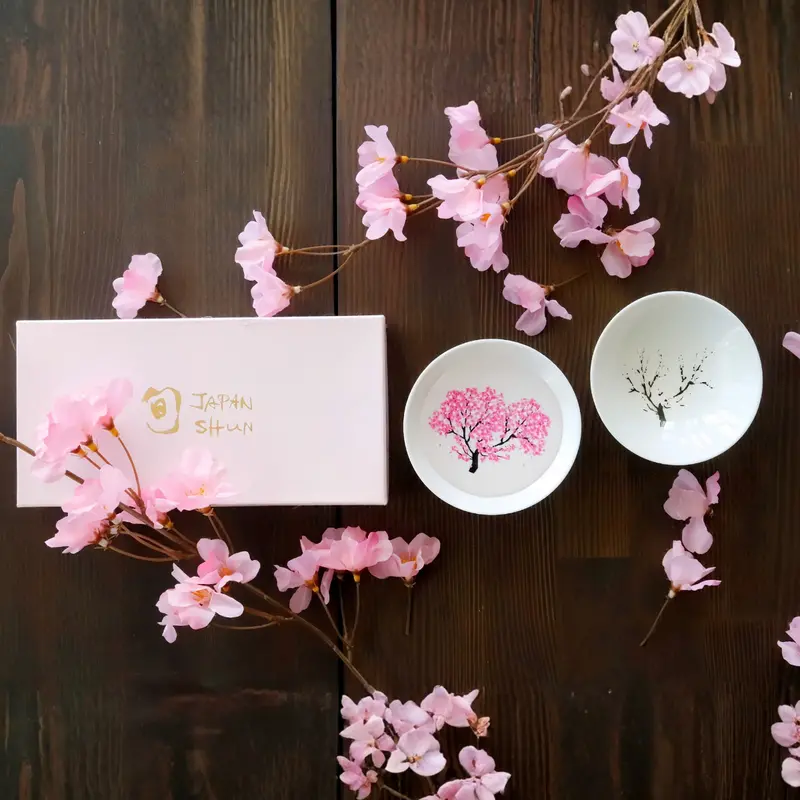 Mino Ware Sakura-Themed Thermochromic Sake Cups – Chill-Reactive 1