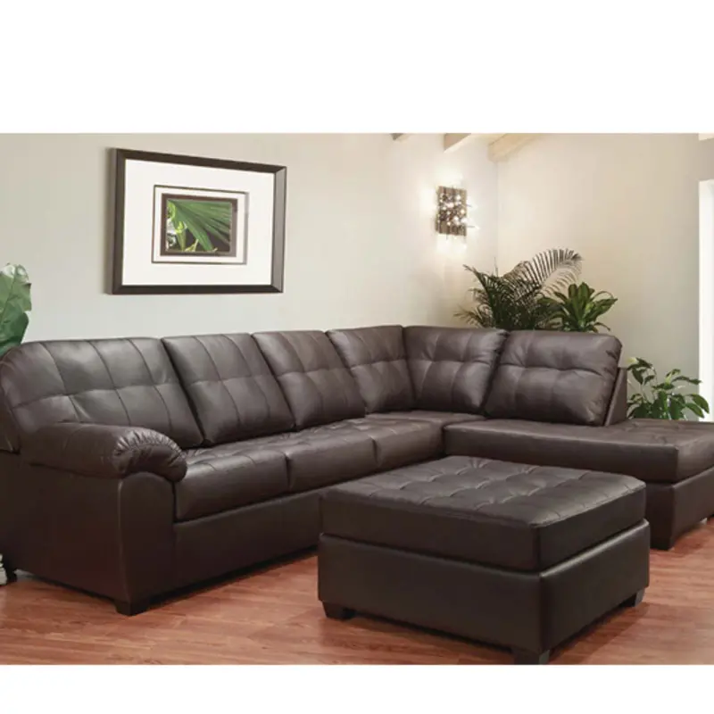 Modern Brown Leather Sectional – Sleek Contemporary Design 1