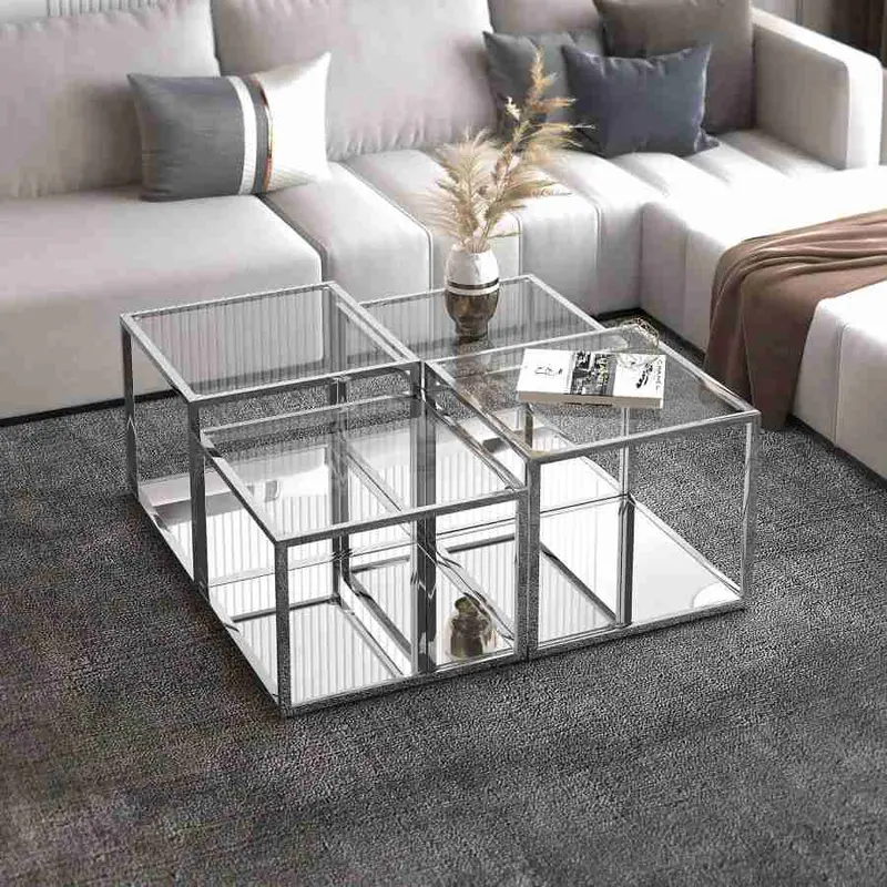 Modular 4-Piece Nesting Coffee Table Set 1