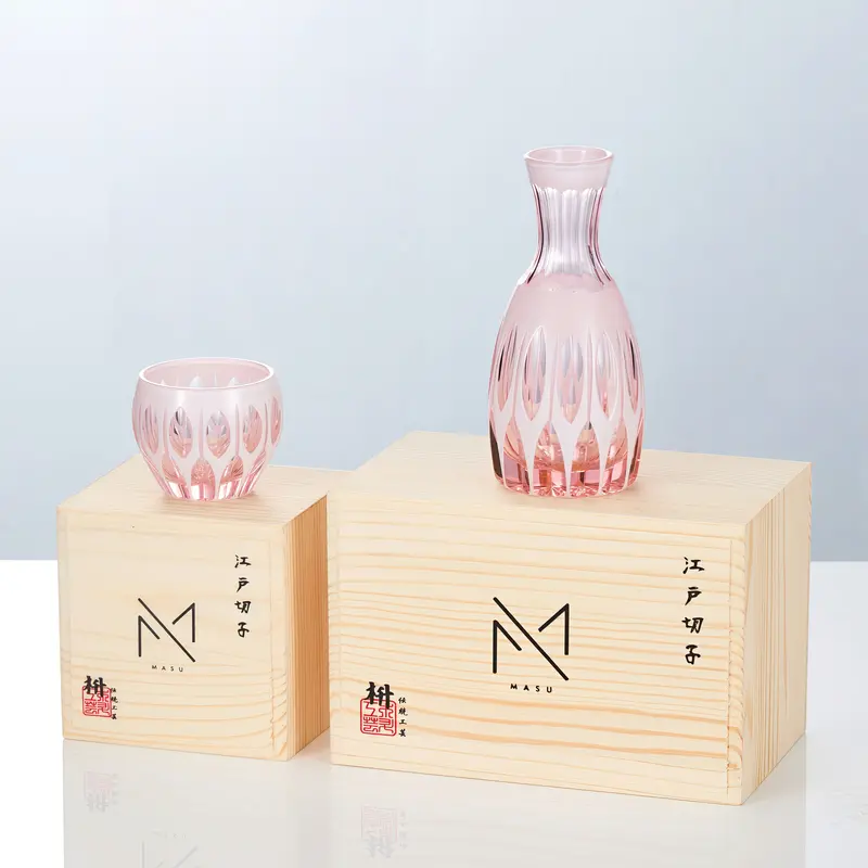 Momo Sake Glass Collection – Authentic Edo Kiriko Cut-Glass Set For Traditional Japanese Ceremonies 1