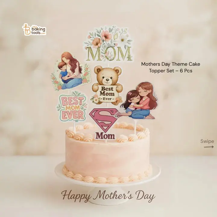 Mother’S Day Cake Topper Set – 6-Piece Themed Decoration Kit 1