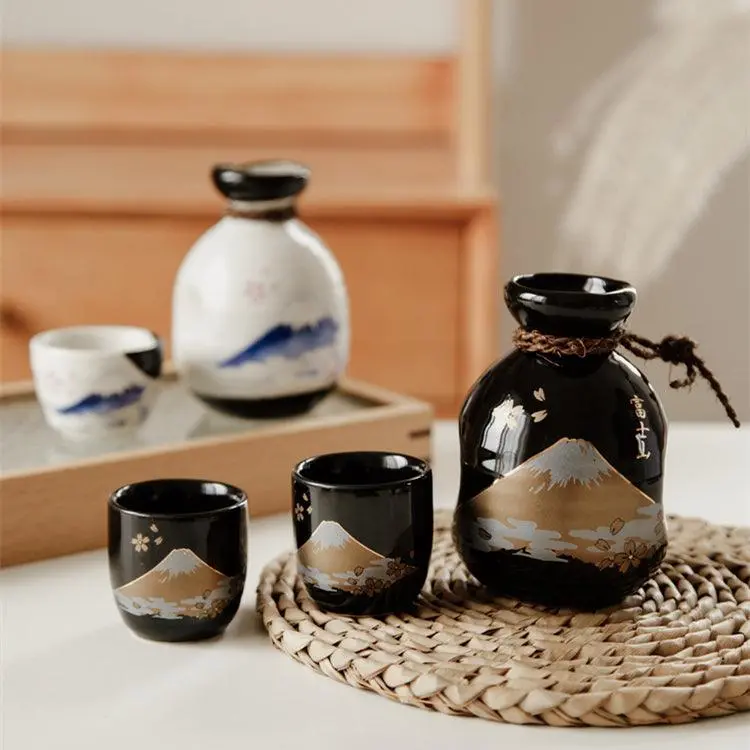 Mount Fuji Ceramic Sake Gift Set – Handcrafted Japanese Table Service 1