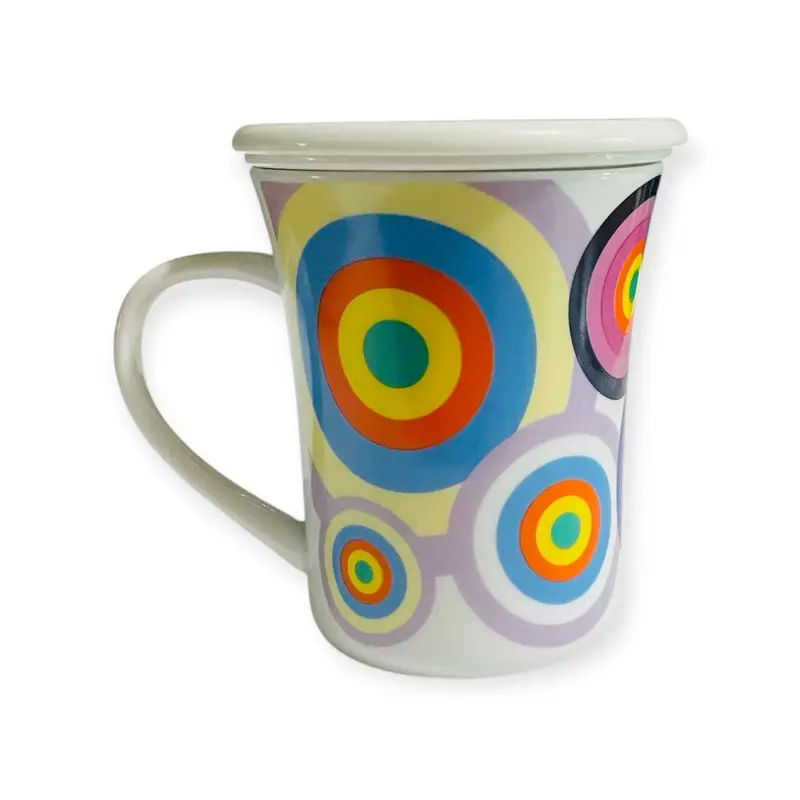 Multicolored Herbal Tea Cup Set With Infuser And Lid – Porcelain 1