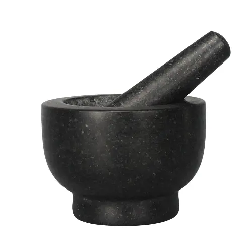 Natural Granite Mortar And Pestle Set For Crushing & Grinding 1