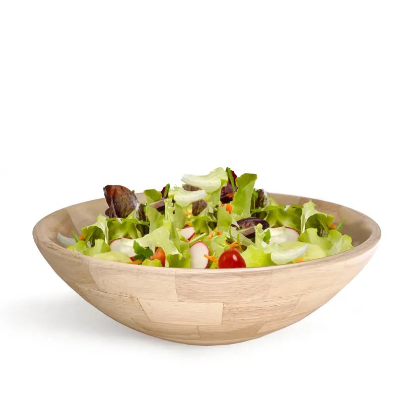 Natural Living Large Solid Hardwood Salad Serving Bowl 1