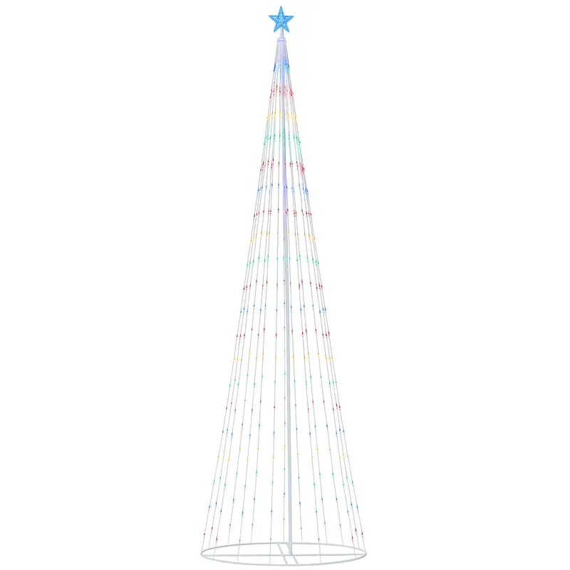 Neo 10Ft Cascading Waterfall Led Christmas Tree Light – White Star-Shaped Outdoor Display With 5M Cable & Multi-Function Modes 1