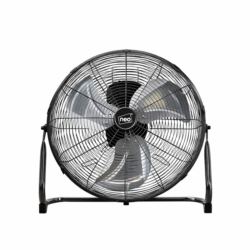 Neo 12-Inch High-Velocity Floor Fan – Compact Black Metal Standing Fan 1