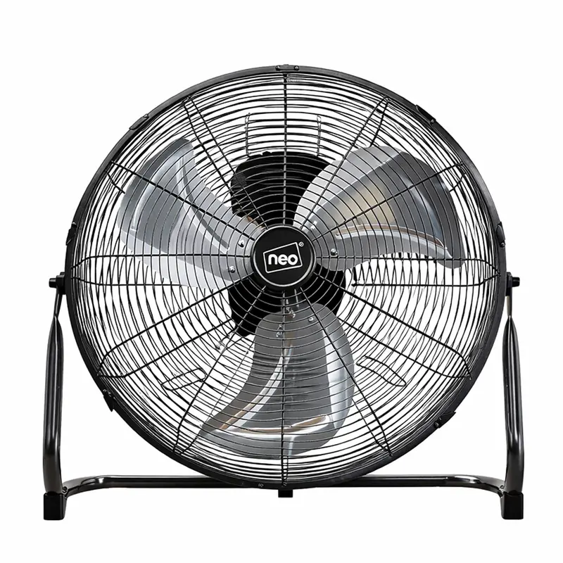 Neo 20-Inch High-Velocity Floor Fan – Black Metal Freestanding Tower Design 1