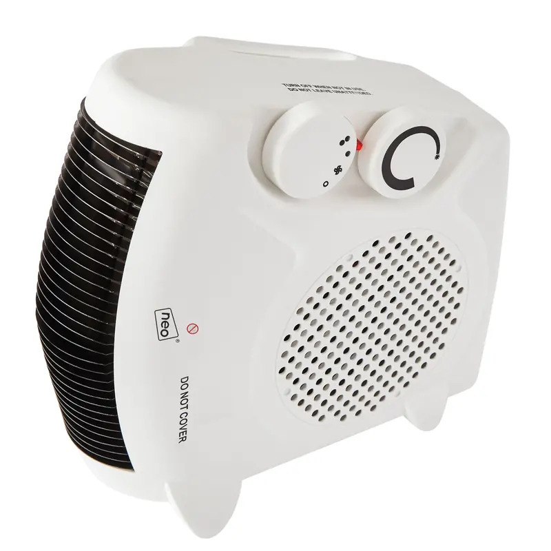 Neo 2000W White Electric Fan Heater – Floor-Standing Or Upright Use 1