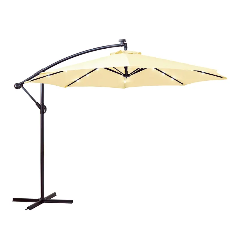 Neo 3-Meter Cream Outdoor Parasol With Integrated Led Lights 1