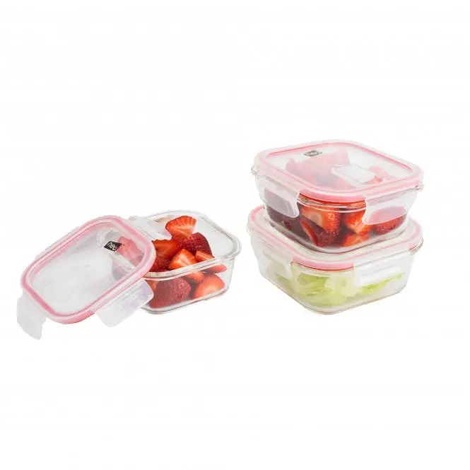 Neo 3-Piece Glass Food Storage Set – Airtight Containers With Ventilated Lids For Freshness 1