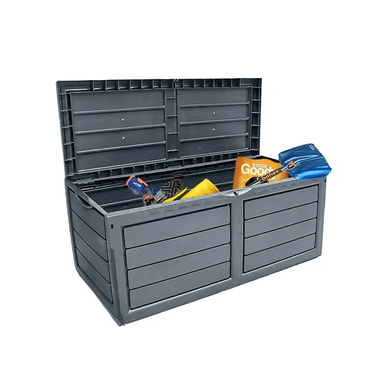 Neo 320L Dark Grey Weatherproof Outdoor Garden Storage Box 1