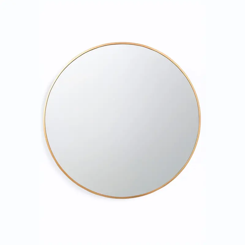 Neo 50Cm Gold Round Wall Mirror – Hd Reflective Glass With Elegant Metal Frame 1