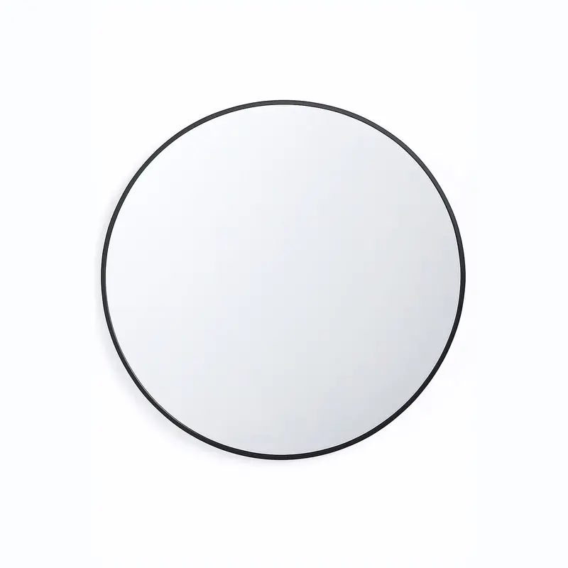 Neo 60Cm Black Round Wall Mirror – Stylish Vanity Mirror For Bathroom Or Entryway 1