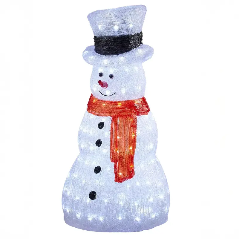Neo 70Cm Illuminated Acrylic Snowman – Weatherproof Outdoor Christmas Decoration With Warm White Leds For Porch Or Garden 1