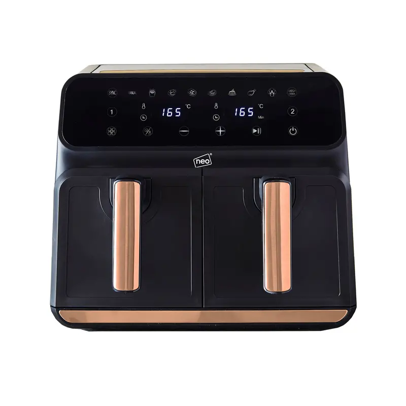 Neo 8.5L Dual-Drawer Digital Air Fryer – Black & Copper Finish 1